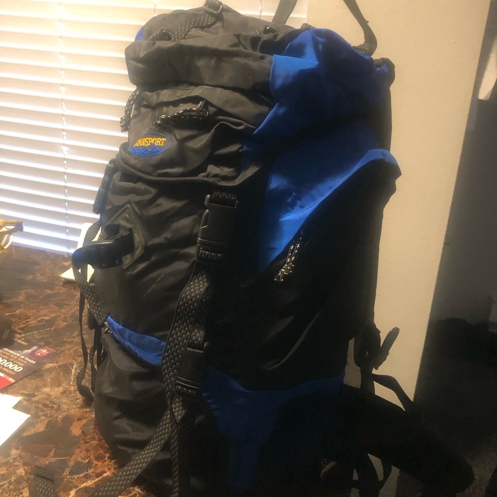 StanSport Men’s Black/Blue Trekking Outdoor Backpack  Extreme 70 Large